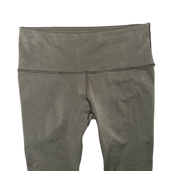 Lululemon Reveal Crop Mid Rise Mesh Detail Leggings 15" / Dark Olive Sz S - Picture 7 of 11